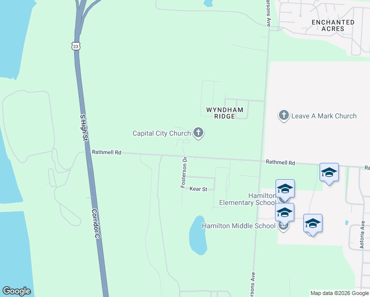 map of restaurants, bars, coffee shops, grocery stores, and more near 4837 Fosterson Drive in Lockbourne