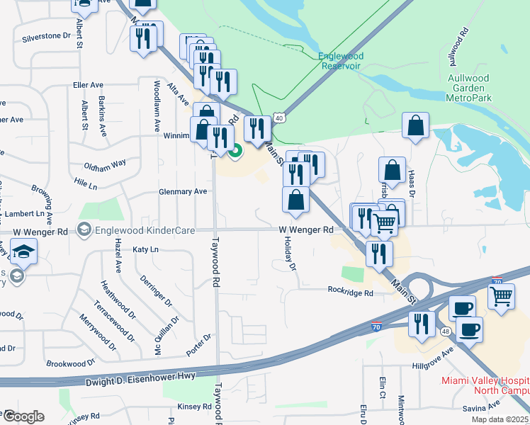 map of restaurants, bars, coffee shops, grocery stores, and more near 95 West Wenger Road in Englewood