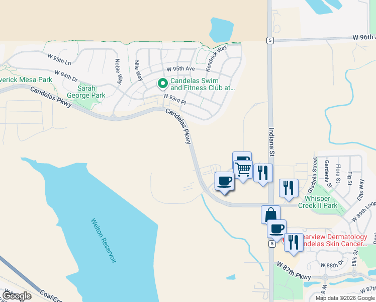 map of restaurants, bars, coffee shops, grocery stores, and more near in Arvada