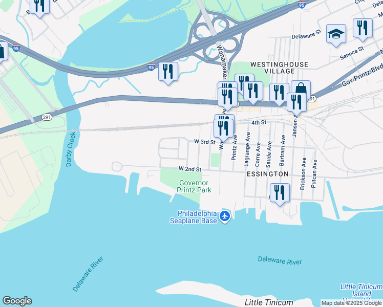 map of restaurants, bars, coffee shops, grocery stores, and more near 211 Corinthian Avenue in Essington