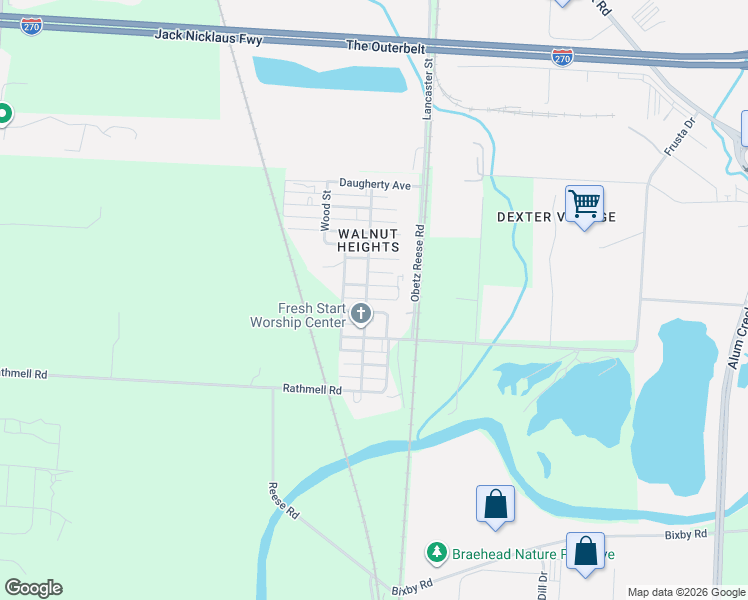 map of restaurants, bars, coffee shops, grocery stores, and more near 2024 Roanoke Avenue in Columbus
