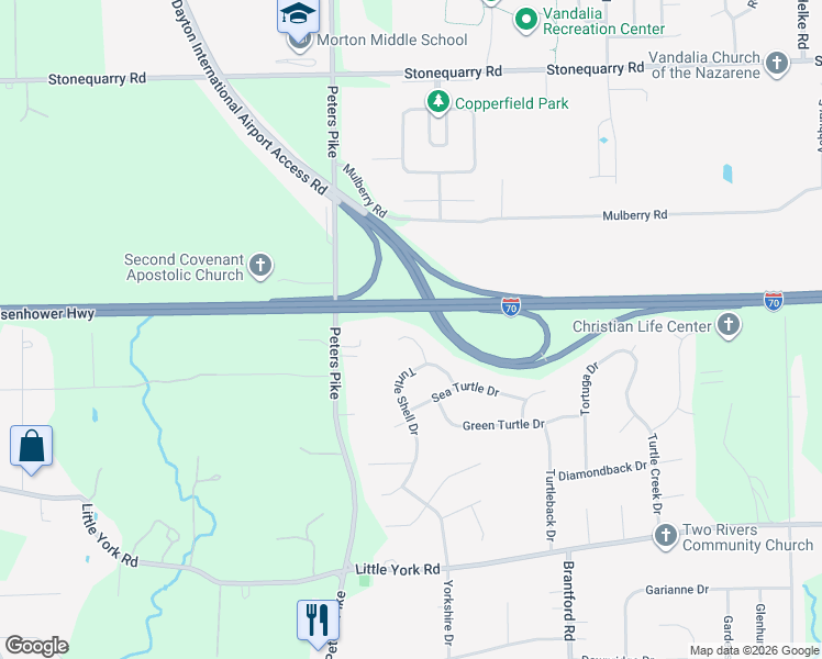 map of restaurants, bars, coffee shops, grocery stores, and more near 3137 Turtlebrook Court in Dayton