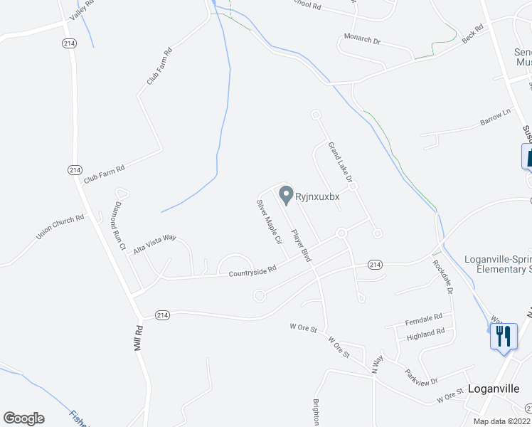 map of restaurants, bars, coffee shops, grocery stores, and more near 986 Silver Maple Circle in Seven Valleys