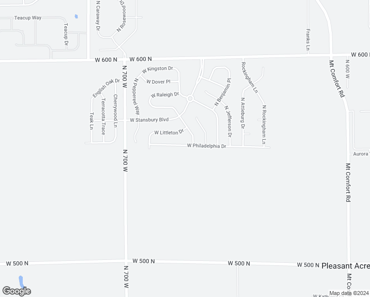 map of restaurants, bars, coffee shops, grocery stores, and more near 6725 West Philadelphia Drive in McCordsville
