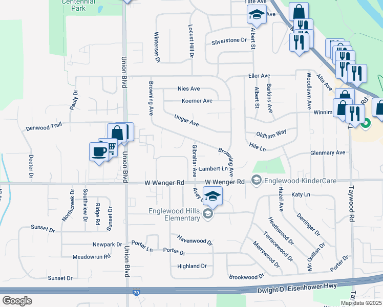 map of restaurants, bars, coffee shops, grocery stores, and more near 714 Gibraltar Avenue in Englewood