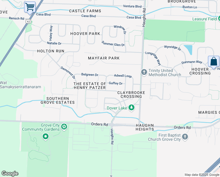 map of restaurants, bars, coffee shops, grocery stores, and more near 5460 Demorest Drive in Grove City