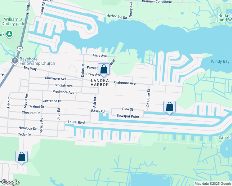 map of restaurants, bars, coffee shops, grocery stores, and more near 821 Rodgers Street in Lacey Township