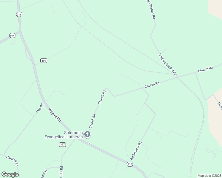 map of restaurants, bars, coffee shops, grocery stores, and more near 4811 Church Road in Chambersburg