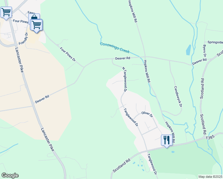 map of restaurants, bars, coffee shops, grocery stores, and more near 29 Natures Way in Quarryville