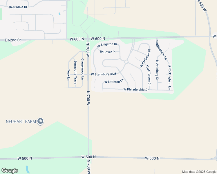 map of restaurants, bars, coffee shops, grocery stores, and more near 6844 West Philadelphia Drive in McCordsville