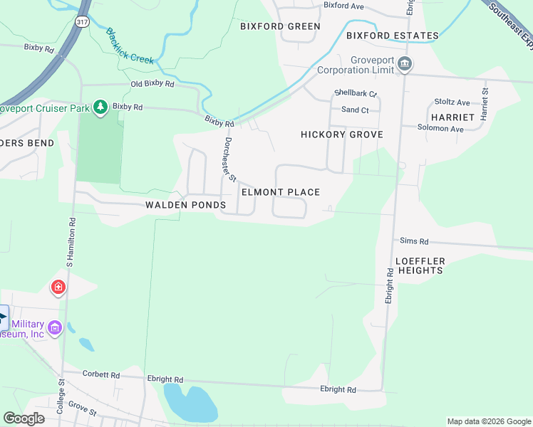 map of restaurants, bars, coffee shops, grocery stores, and more near 5759 Little Red Rover Street in Groveport