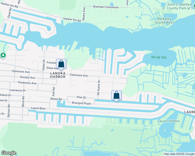 map of restaurants, bars, coffee shops, grocery stores, and more near 719 Sinclair Avenue in Lacey Township