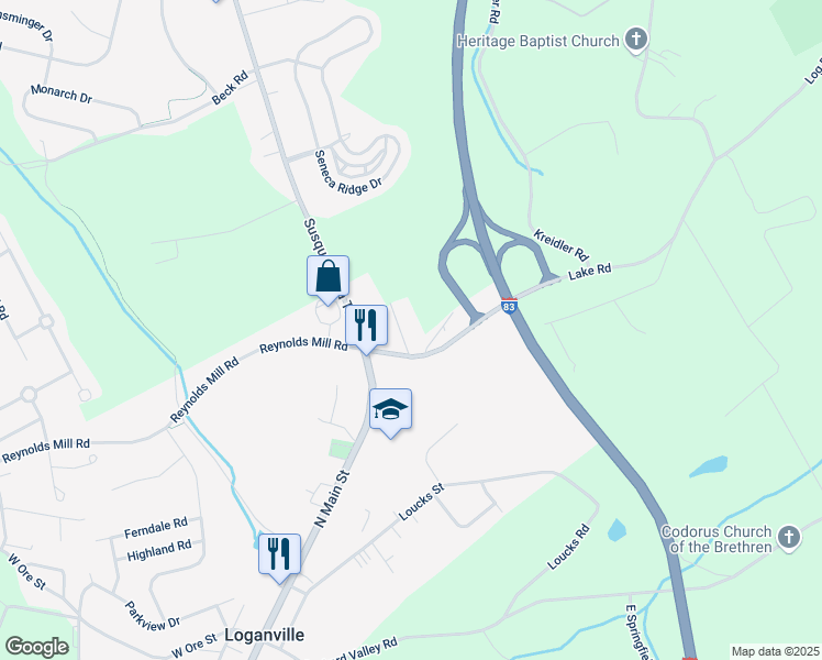 map of restaurants, bars, coffee shops, grocery stores, and more near 321 Duke Street in York