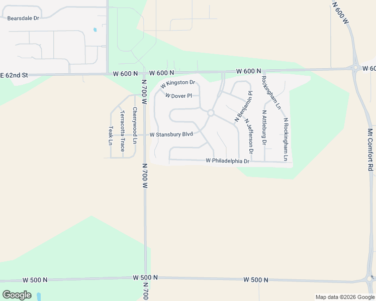 map of restaurants, bars, coffee shops, grocery stores, and more near 6805 West Littleton Drive in McCordsville