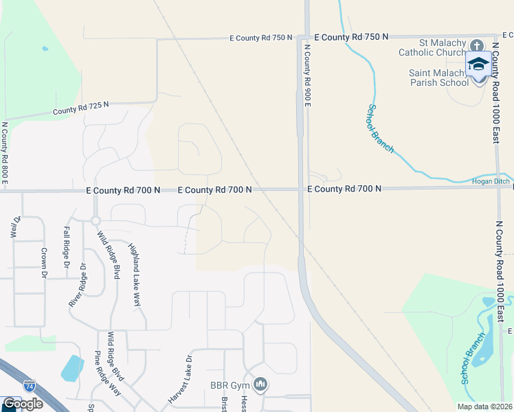 map of restaurants, bars, coffee shops, grocery stores, and more near 8780 East County Road 700 North in Brownsburg