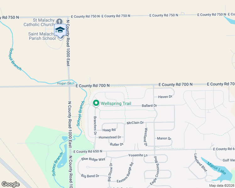 map of restaurants, bars, coffee shops, grocery stores, and more near 10260 Legacy Drive in Brownsburg