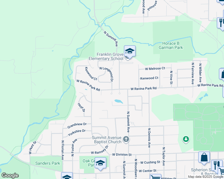 map of restaurants, bars, coffee shops, grocery stores, and more near 2200 North Longwood Drive in Decatur