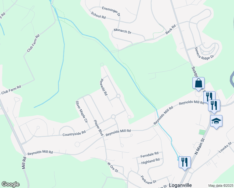 map of restaurants, bars, coffee shops, grocery stores, and more near 7589 Grand Lake Dr in Seven Valleys