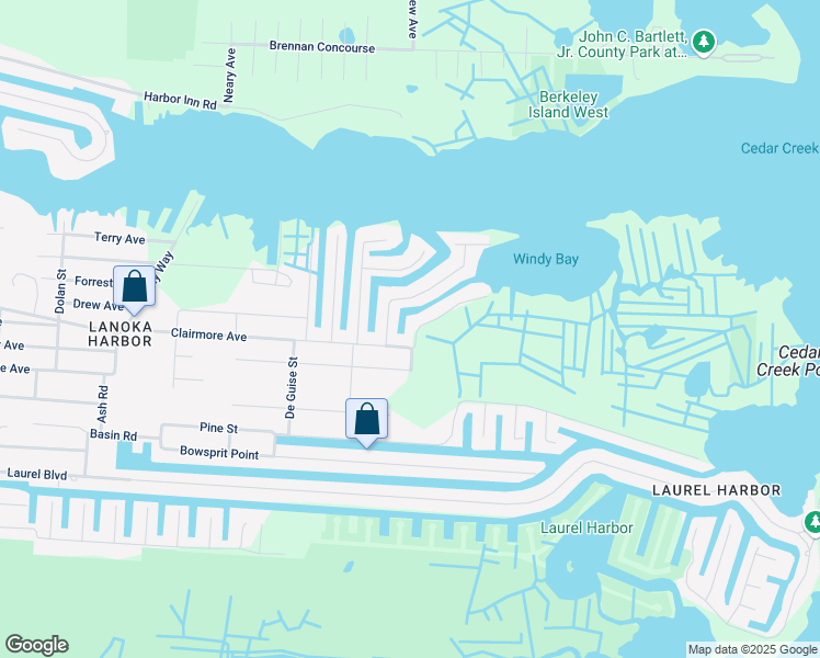 map of restaurants, bars, coffee shops, grocery stores, and more near 955 Meadowlark Drive in Lacey Township