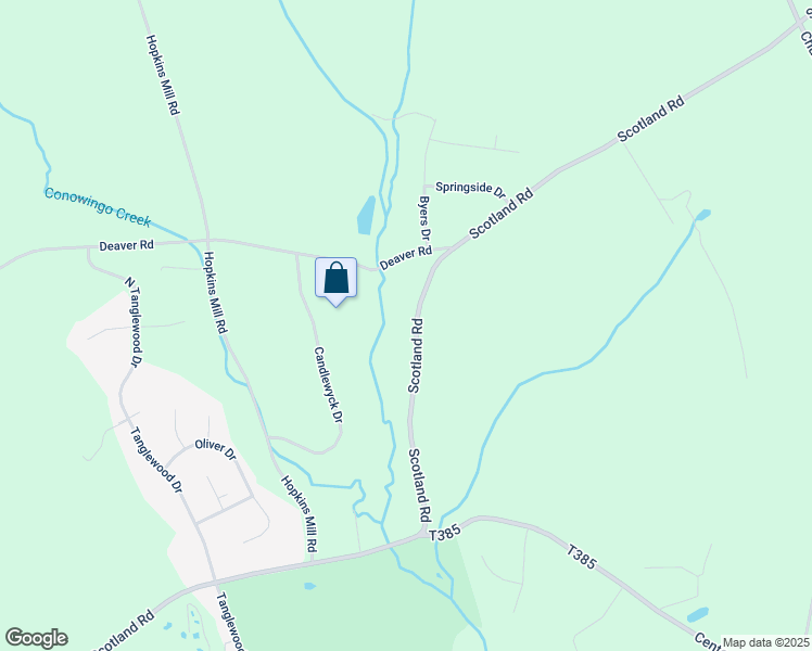 map of restaurants, bars, coffee shops, grocery stores, and more near 510 Scotland Road in Quarryville