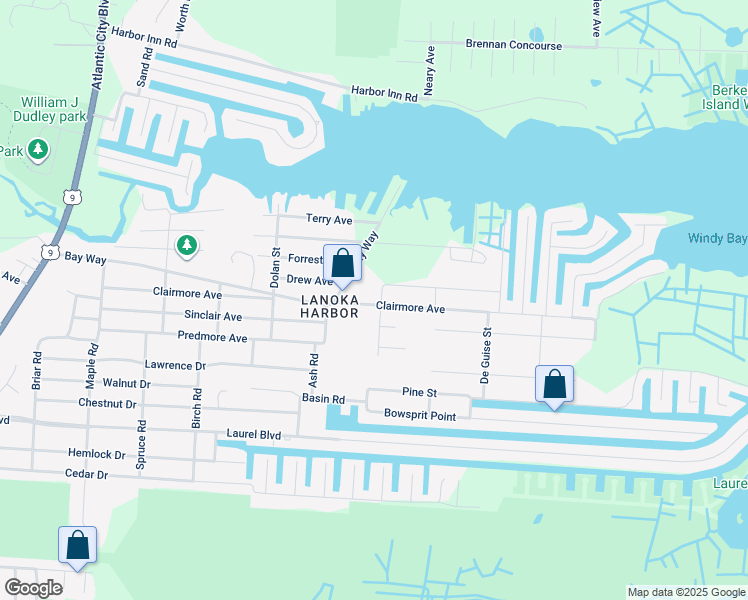 map of restaurants, bars, coffee shops, grocery stores, and more near 514 Clairmore Avenue in Lacey Township