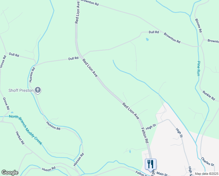 map of restaurants, bars, coffee shops, grocery stores, and more near 1475 Felton Road in Felton