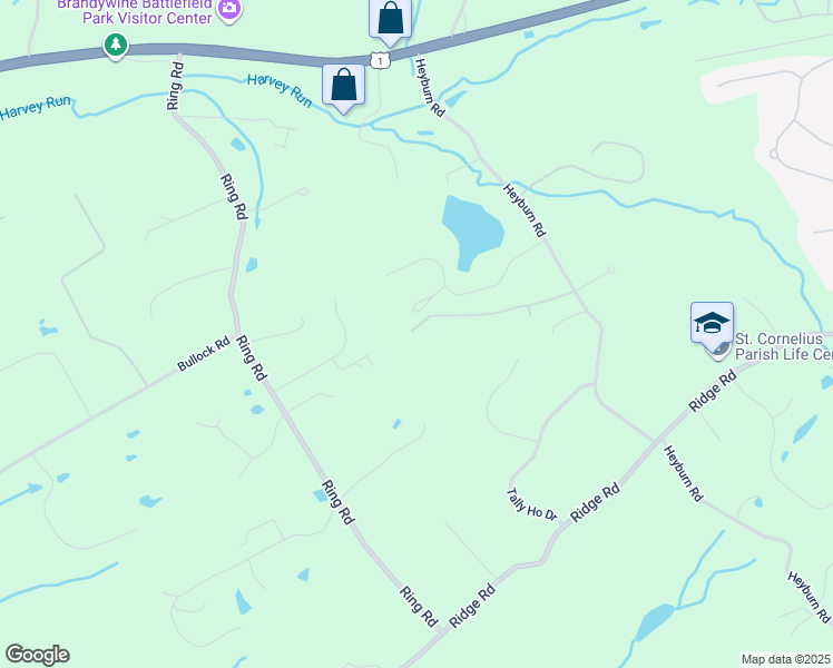 map of restaurants, bars, coffee shops, grocery stores, and more near 154 Heyburn Road in Chadds Ford