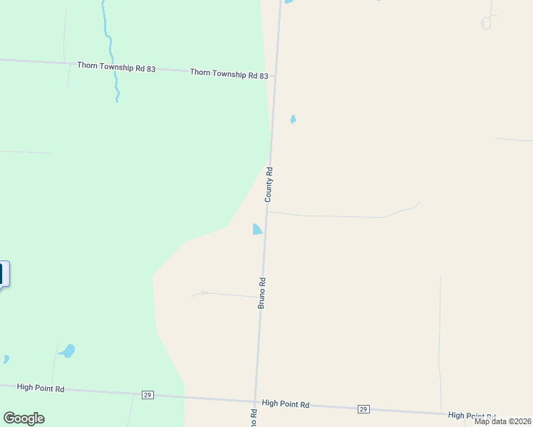map of restaurants, bars, coffee shops, grocery stores, and more near 11461 County Road in Thornville