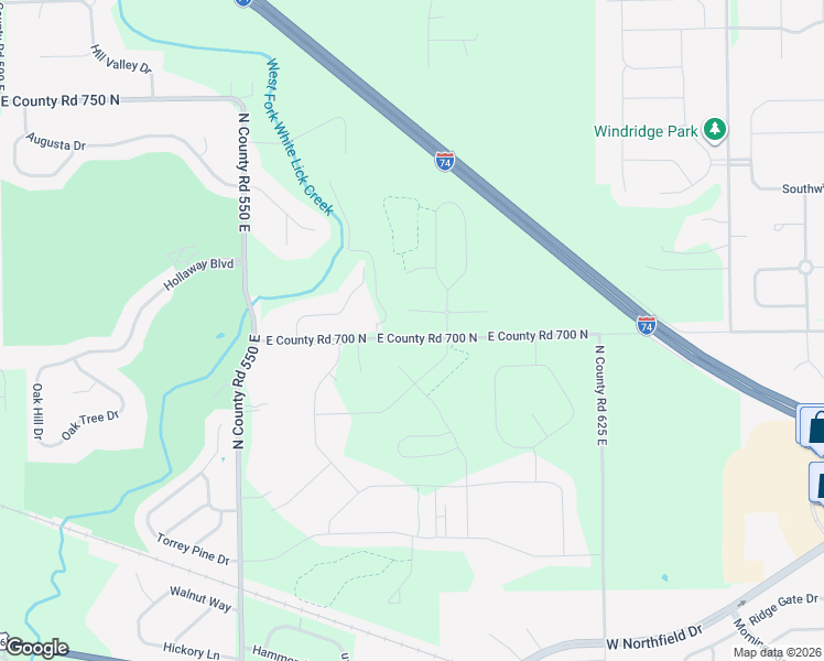 map of restaurants, bars, coffee shops, grocery stores, and more near 5820 East County Road 700 North in Brownsburg