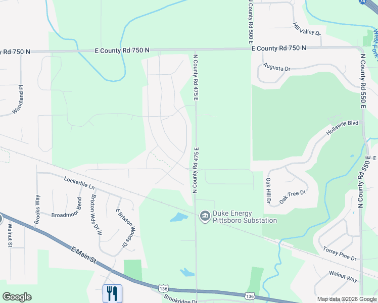 map of restaurants, bars, coffee shops, grocery stores, and more near 525 Freedom Drive in Pittsboro