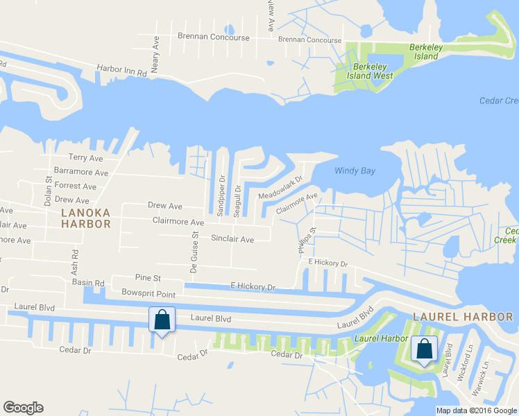 map of restaurants, bars, coffee shops, grocery stores, and more near 955 Meadowlark Drive in Lacey Township