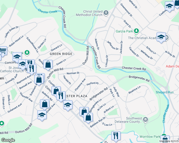 map of restaurants, bars, coffee shops, grocery stores, and more near 42 Kingston Terrace in Aston