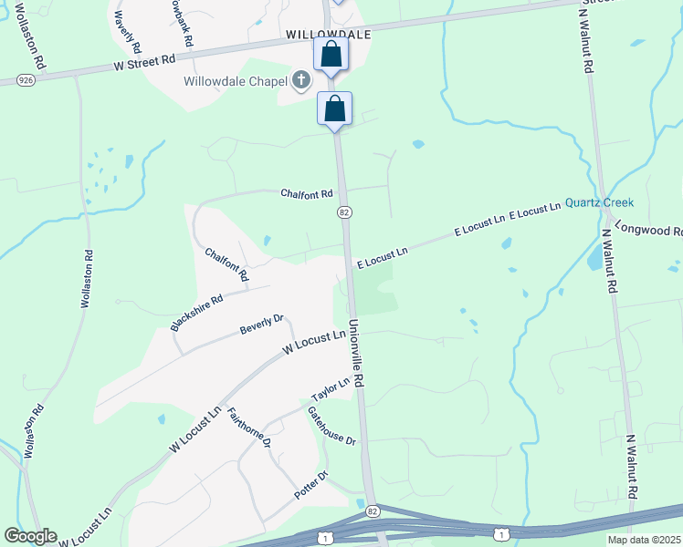 map of restaurants, bars, coffee shops, grocery stores, and more near 605 Unionville Road in Kennett Square