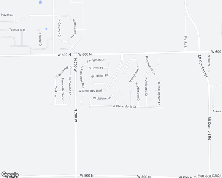 map of restaurants, bars, coffee shops, grocery stores, and more near 5735 North Stansbury Boulevard in McCordsville