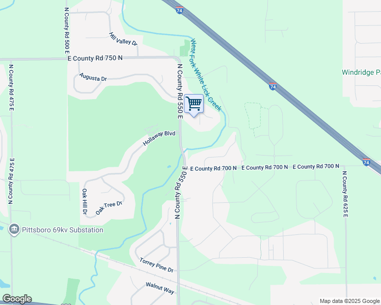map of restaurants, bars, coffee shops, grocery stores, and more near 7008 Bluffwood Court in Brownsburg
