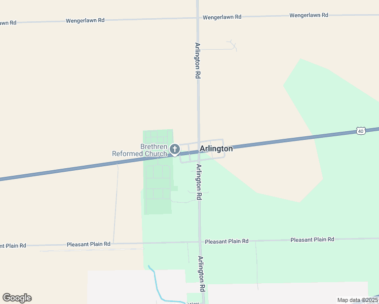 map of restaurants, bars, coffee shops, grocery stores, and more near 9255 National Road in Brookville