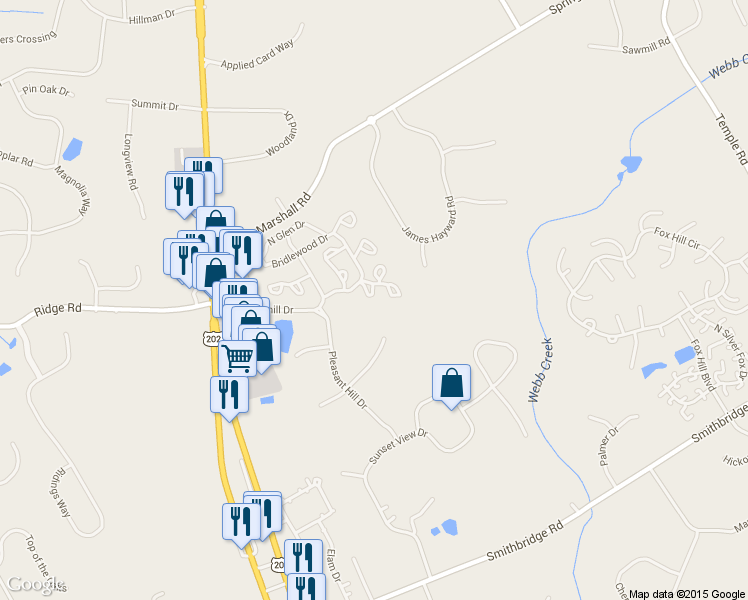 map of restaurants, bars, coffee shops, grocery stores, and more near 4603 Fox Pointe Court in Glen Mills
