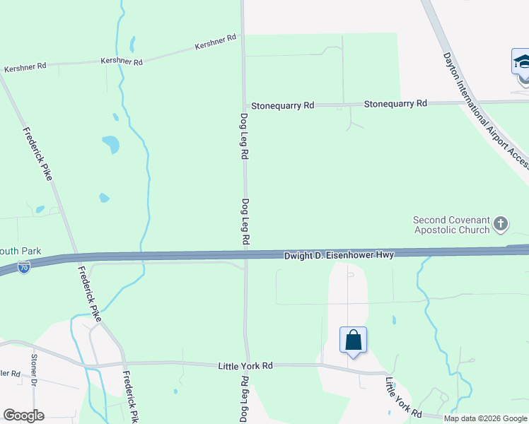 map of restaurants, bars, coffee shops, grocery stores, and more near 8110 Dog Leg Road in Dayton