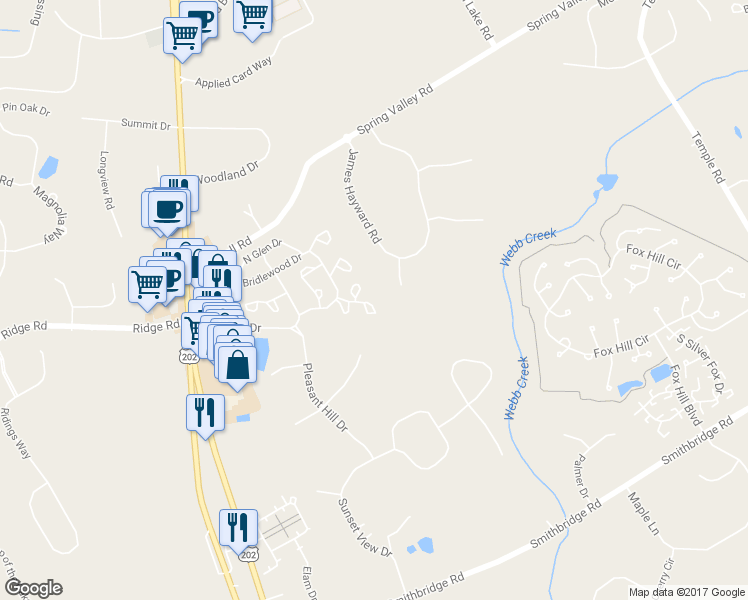 map of restaurants, bars, coffee shops, grocery stores, and more near 4103 Fox Pointe Court in Glen Mills