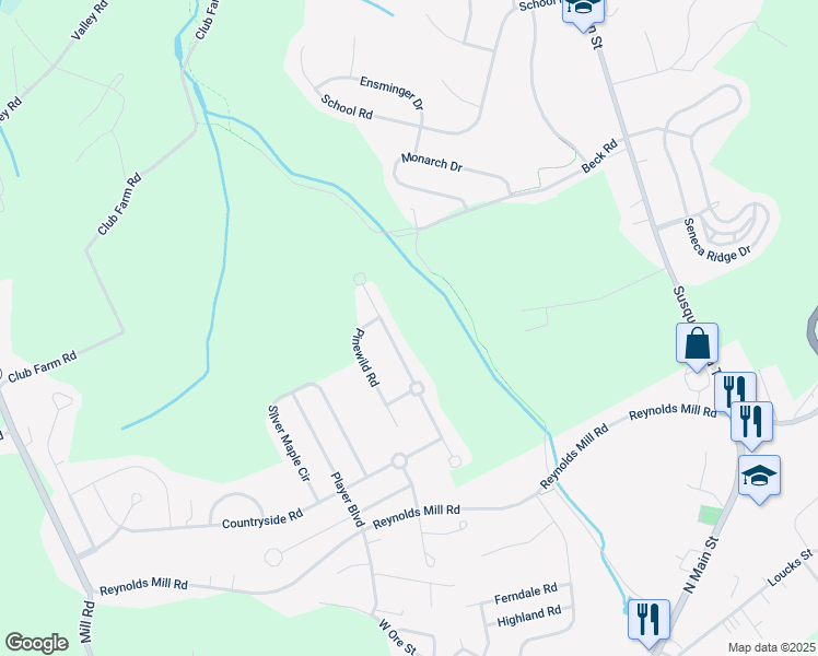 map of restaurants, bars, coffee shops, grocery stores, and more near 7503 Grand Lake Drive in Seven Valleys