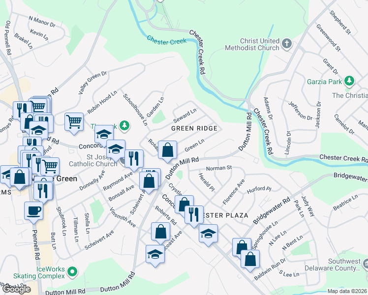 map of restaurants, bars, coffee shops, grocery stores, and more near 21 Green Lane in Aston