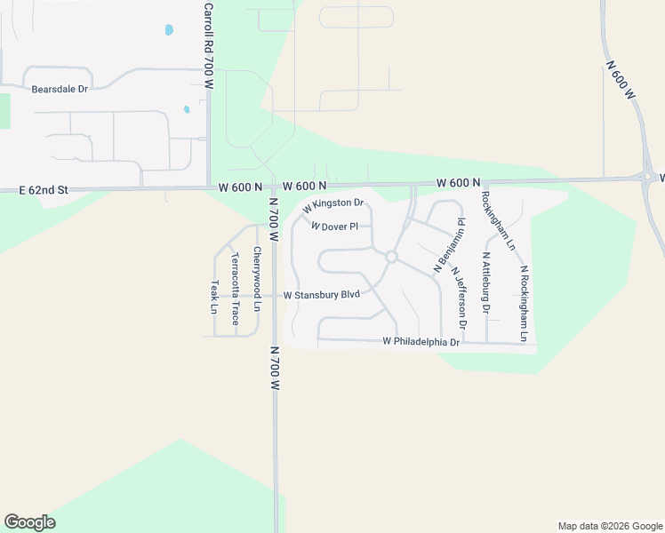 map of restaurants, bars, coffee shops, grocery stores, and more near 6852 West Burlington Drive in McCordsville