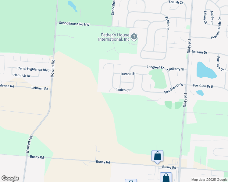 map of restaurants, bars, coffee shops, grocery stores, and more near 326 Linden Circle in Pickerington