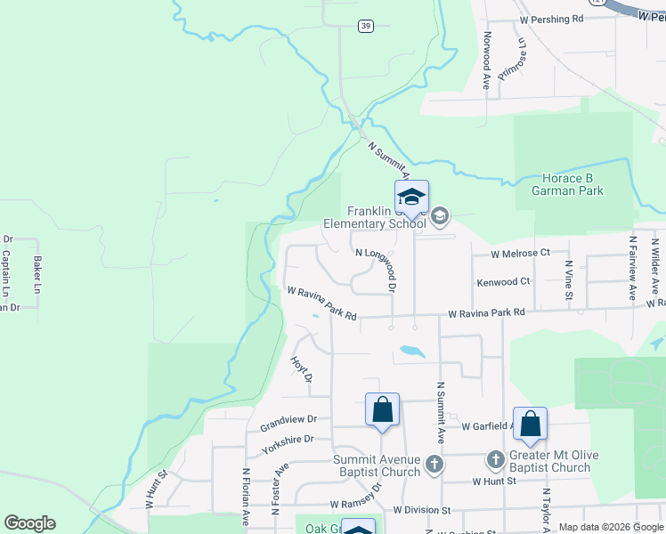 map of restaurants, bars, coffee shops, grocery stores, and more near 2320 North Kenwood Court in Decatur