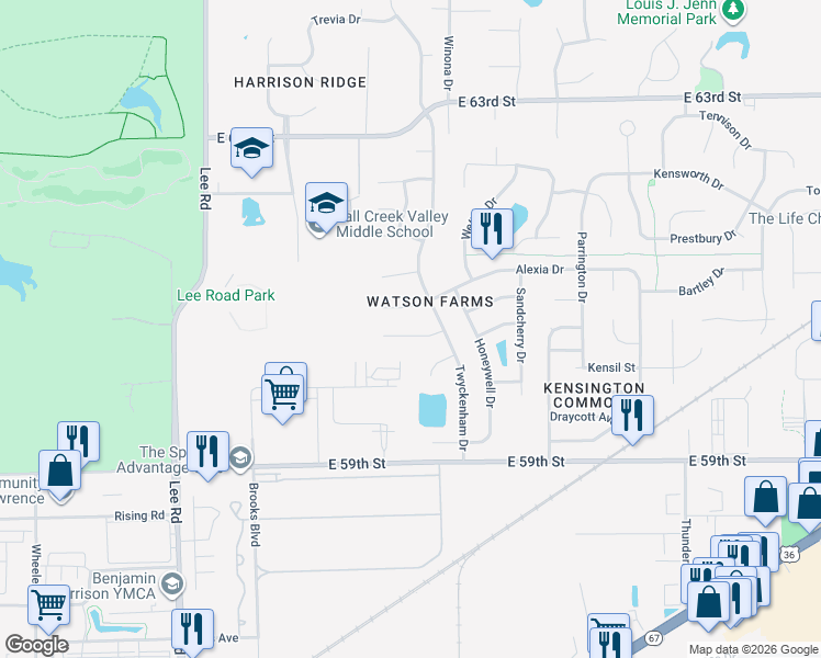 map of restaurants, bars, coffee shops, grocery stores, and more near 9936 Hard Key Circle in Indianapolis