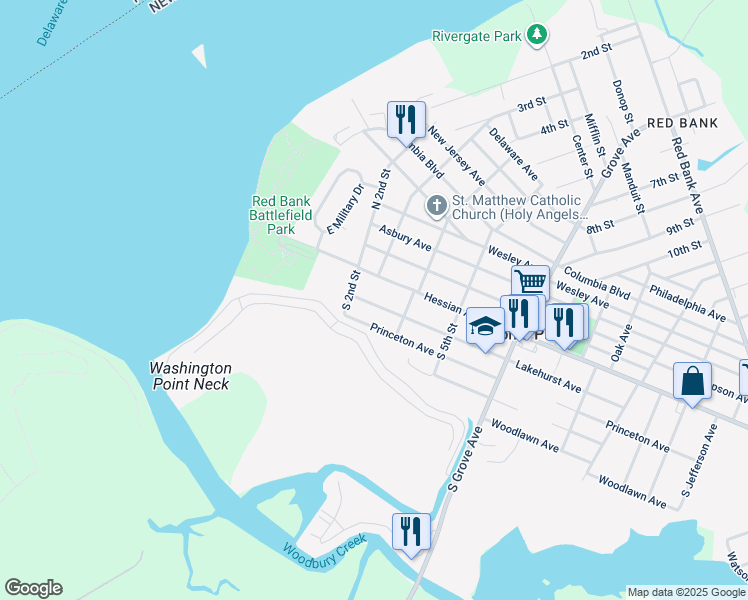 map of restaurants, bars, coffee shops, grocery stores, and more near 211 Lakehurst Avenue in National Park