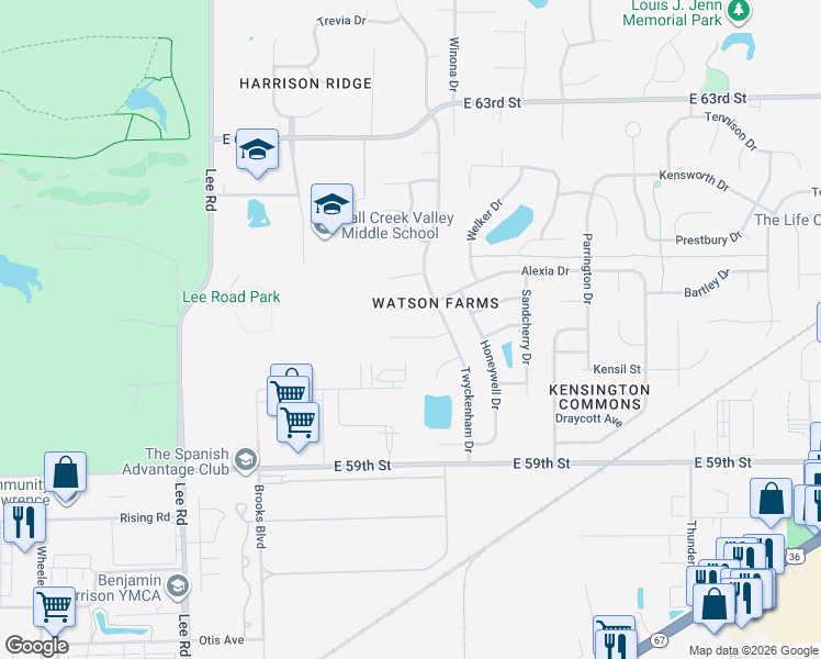 map of restaurants, bars, coffee shops, grocery stores, and more near 9936 Hard Key Circle in Indianapolis
