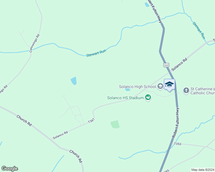 map of restaurants, bars, coffee shops, grocery stores, and more near 678 Solanco Road in Quarryville