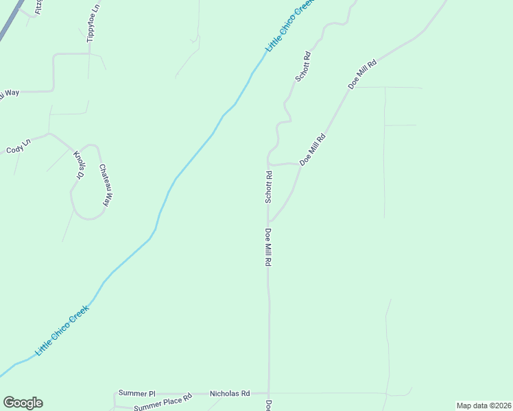 map of restaurants, bars, coffee shops, grocery stores, and more near Schott Road in Forest Ranch