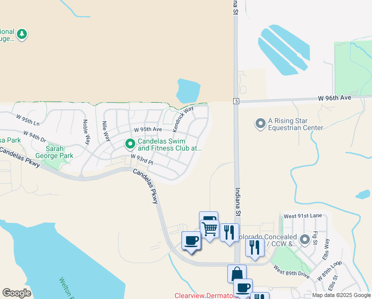 map of restaurants, bars, coffee shops, grocery stores, and more near 9443 Joyce Way in Arvada